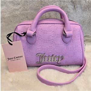 Juicy Couture Lilac Mini Dome Satchel NWT‎ Embossed Logo Rhinestone Crossbody